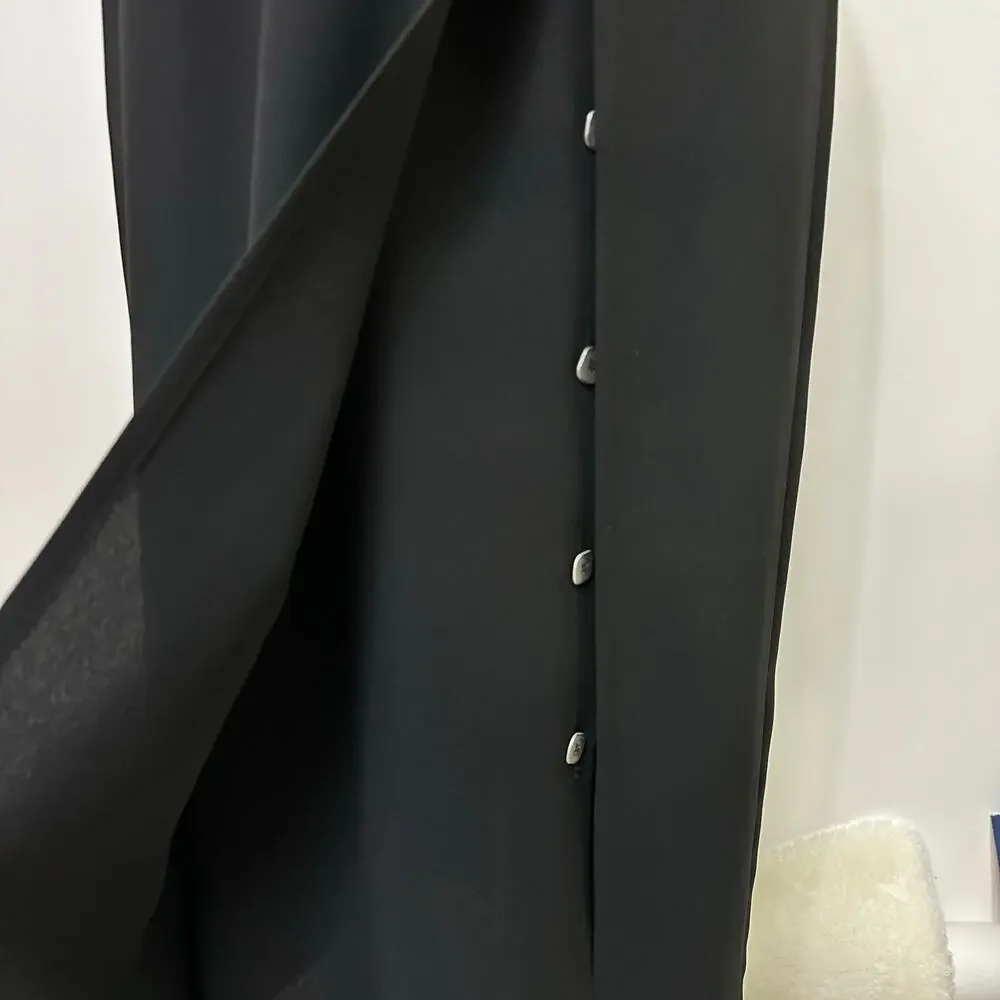 Jones New York Vintage 90s Black Crepe Floor Length Tall Modest Dress Size 10